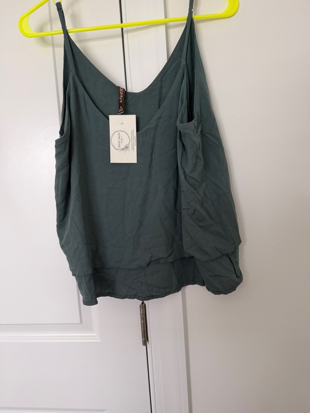 Zenana Outfitters Slate Green Layered V-Neck Camisole